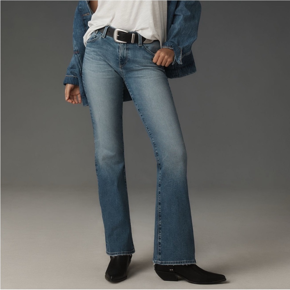 AG Angel Mid Rise Boot Cut Flared Jeans